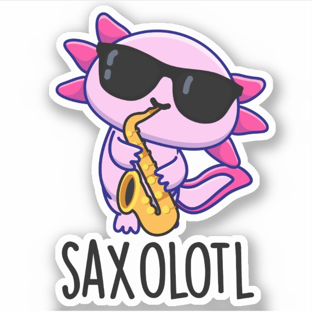 Pegatina Sax-olotl Graciosos Punteros Saxofónicos (Anverso)