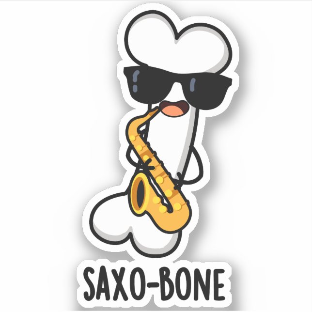 Pegatina Saxo bone Funny Bone Funny Music Pun (Anverso)