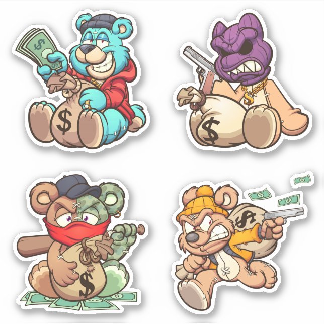 Pegatina Scare Bear - Ladrones (Anverso)