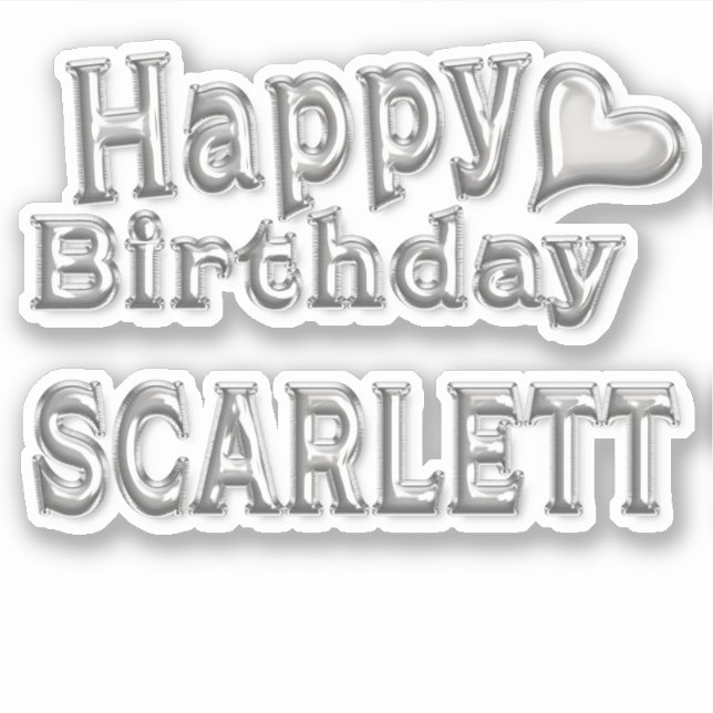 Pegatina Scarlett Happy Birthday silver Aufkleber Sticker (Anverso)