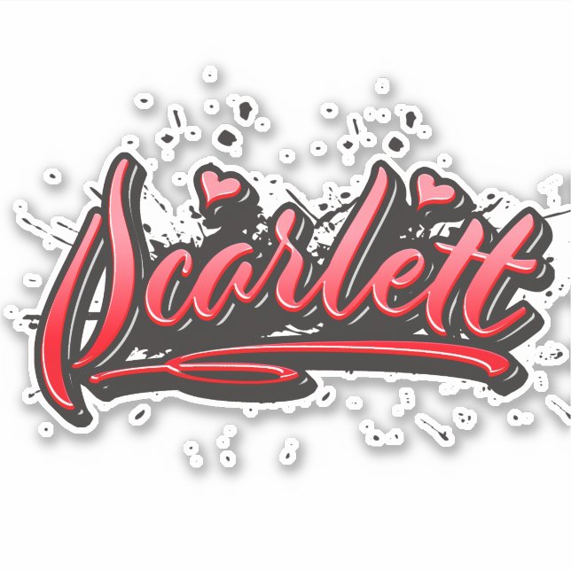 Pegatina Scarlett red Heart Graffiti Aufkleber Sticker (Anverso)