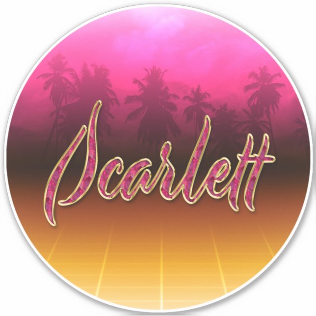 Pegatina Scarlett Vorname Name pink Aufkleber Sticker (Anverso)
