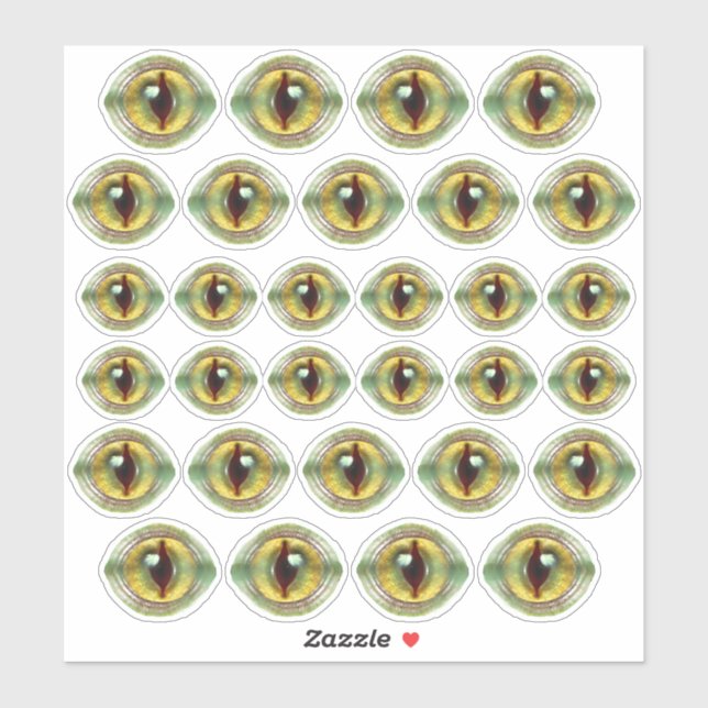 Pegatina Scary Lizard Alien Dragon Dinosaur Monster Eyes (Hoja)