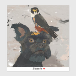 PEGATINA SCHNAUZER Y HALCÓN
