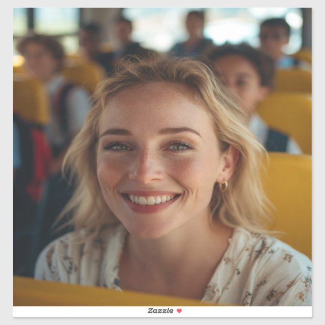 Pegatina School Bus Driver Photo Customize (Hoja)