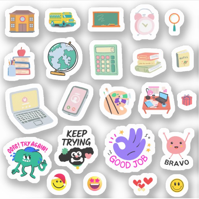 Pegatina School Goodnotes stickers | Cute education planner (Anverso)