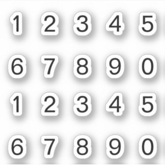 Pegatina Schwarze Zahlen Aufkleber