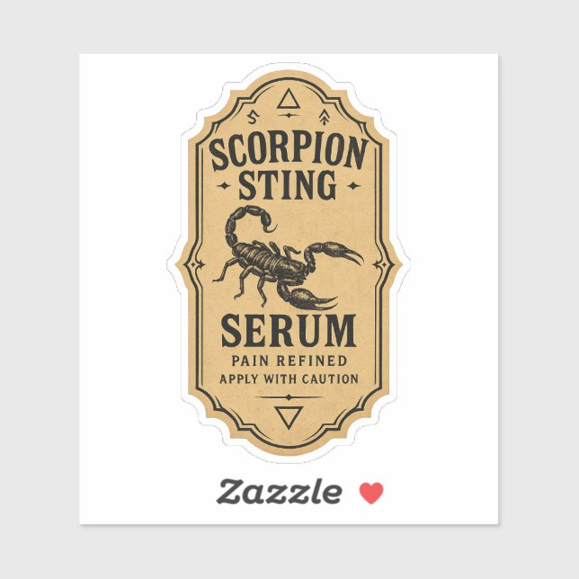Pegatina Scorpion Sting Serum - Halloween Apothecary Label (Hoja)