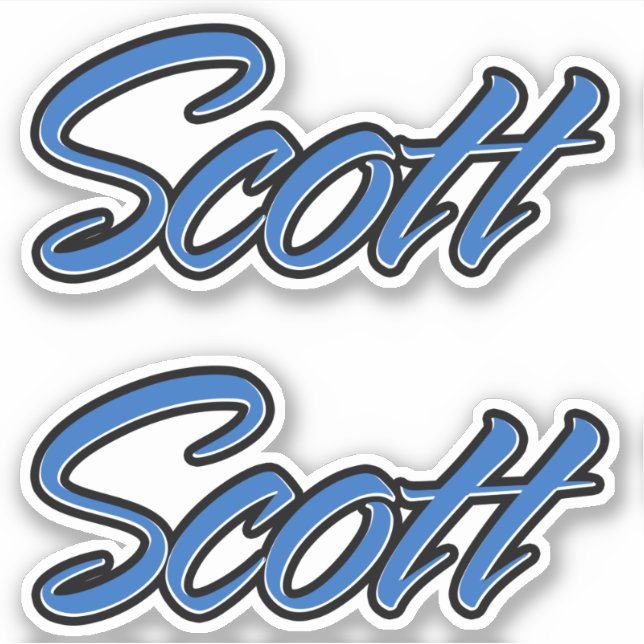 Pegatina Scott Name blue Aufkleber Sticker Stickerset (Anverso)