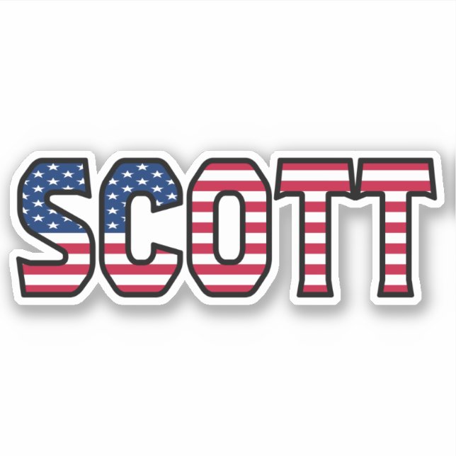 Pegatina Scott Name Vorname USA Sticker Stickerset (Anverso)