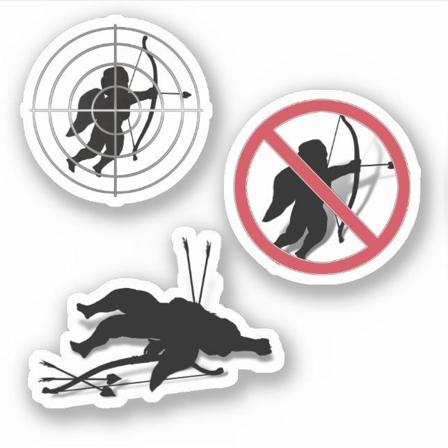 Pegatina Scrap Book Cupid Anti Valentine's Day  (Anverso)