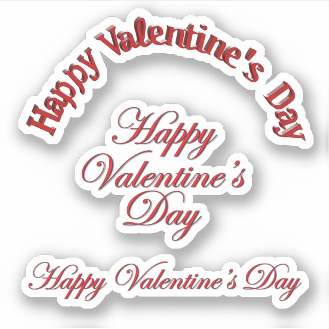 Pegatina Scrap Book Happy Valentine's Day (Anverso)