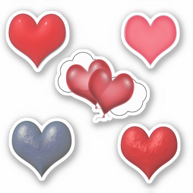 Pegatina Scrap Book Hearts Valentine's Day (Anverso)