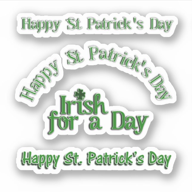 Pegatina Scrap Booking Text St. Patrick's Day (Anverso)