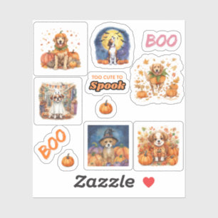 Pegatina Scrapbooking Halloween Amante Perro Otoño Boo