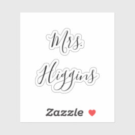 Pegatina Script de fecha de nombre de marca de boda