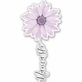 Pegatina Script Namaste Lilac Daisy Flower Stem