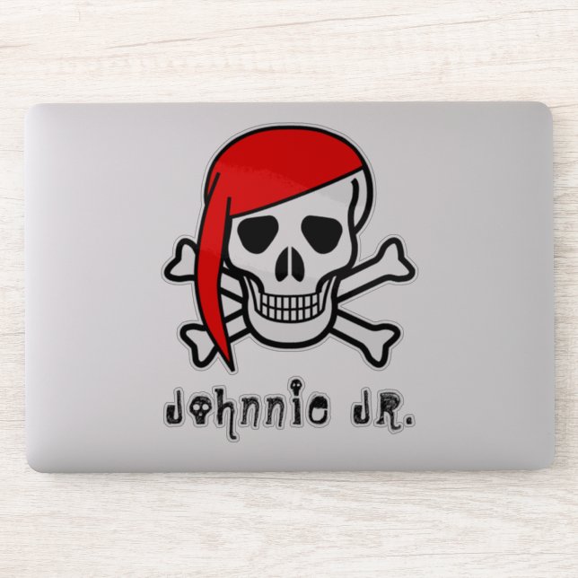 Pegatina Scull Con Bandanna Personalizado (Ordenador)