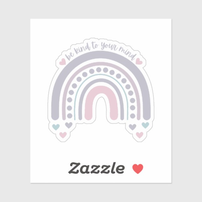 Pegatina Sé amable con tu mente | Gris arcoiris francés (Hoja)