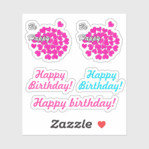 Pegatina ¡Sé feliz!, tipografía, deseo, corazón, boda, amor