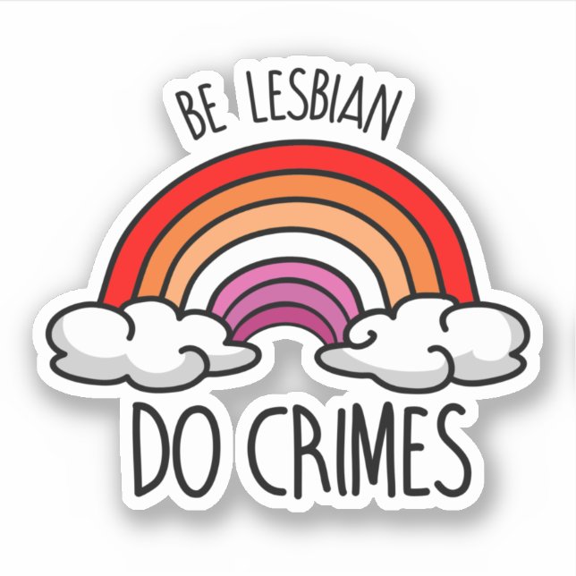 Pegatina Sé Lesbiana haz Crímenes (Anverso)