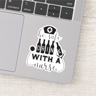 Pegatina Sea Seguro Con Una Enfermera