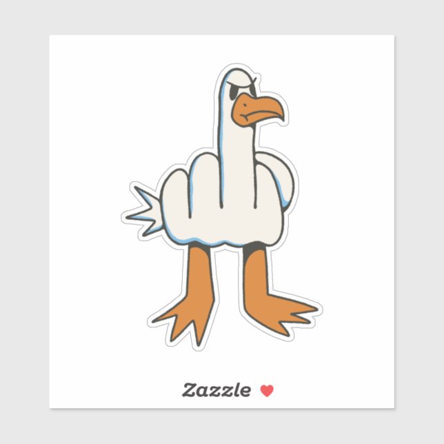 PEGATINA SEAGULL CON CUERPO DE DEDO MEDIO (Hoja)