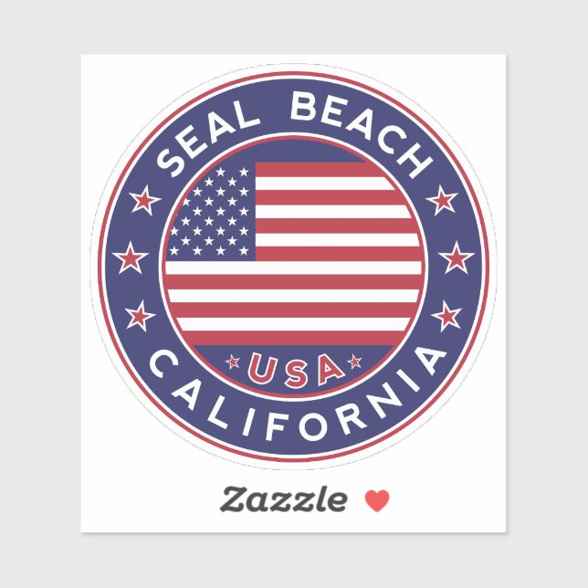 Pegatina Seal Beach California, Seal Beach (Hoja)