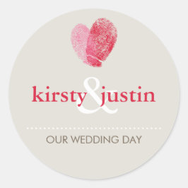 PEGATINA SEAL lindo boda huella dactilar amor al c