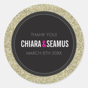 PEGATINA SEAL moderno simple purpurina de oro anti