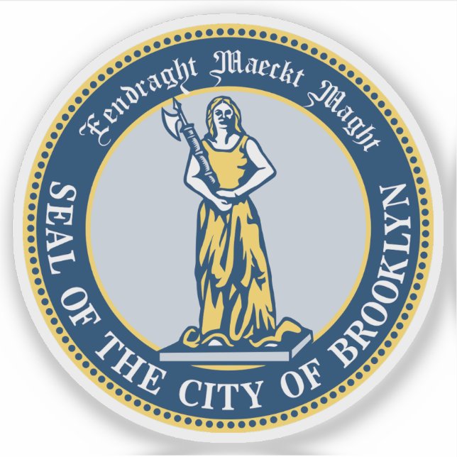 Pegatina Seal of Brooklyn, New York City, USA (Anverso)