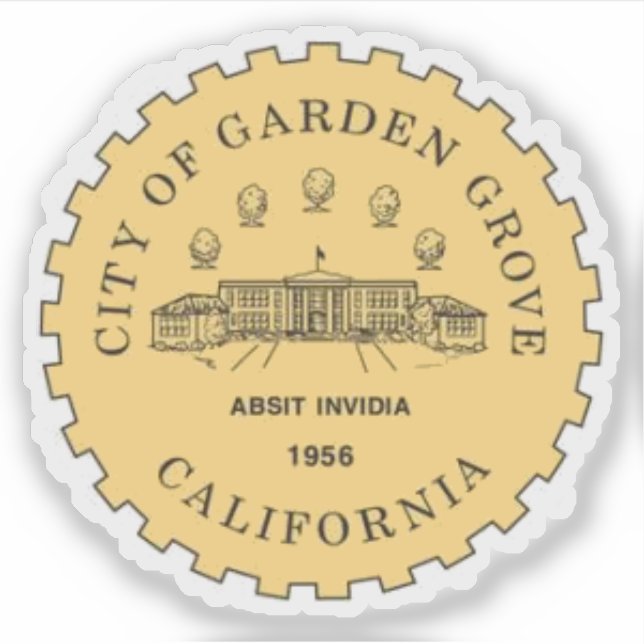 Pegatina Seal of Garden Grove, California, USA (Anverso)