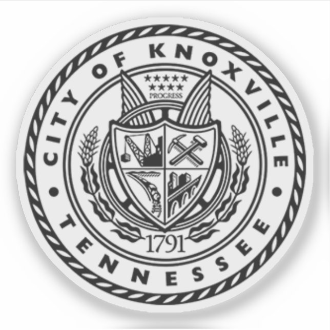 Pegatina Seal of Knoxville, Tennessee, USA (Anverso)