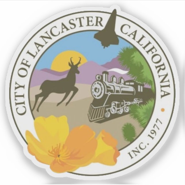 Pegatina Seal of Lancaster, California, USA (Anverso)