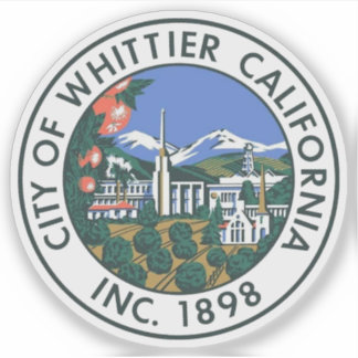Pegatina Seal of Whittier, California, USA