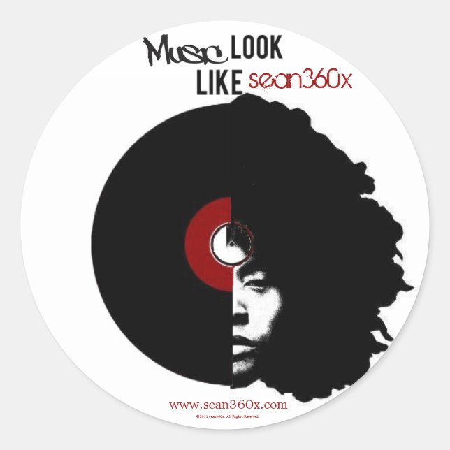 Pegatina sean360x MUSic (Anverso)