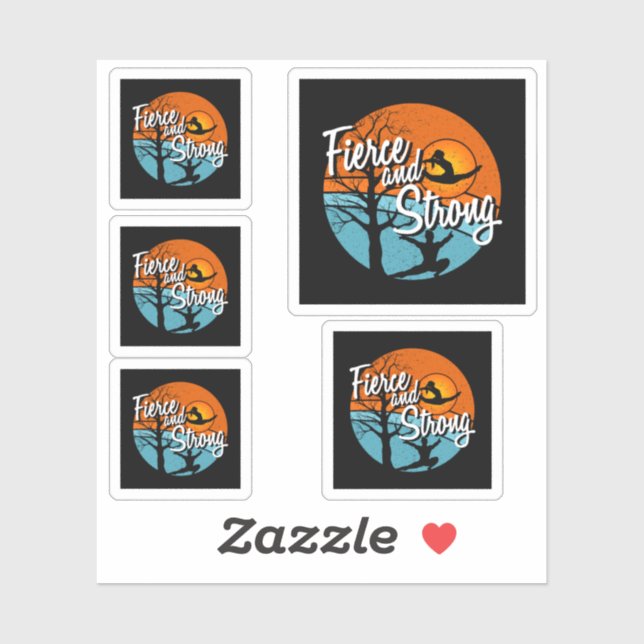 Pegatina Sean fuertes, sean fuertes la gimnasia femenina (Hoja)