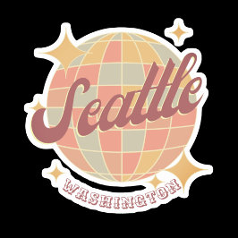 Pegatina Seattle City Washington Retro Vintage