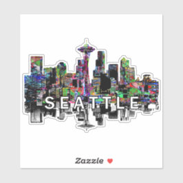 Pegatina Seattle, Washington en graffiti