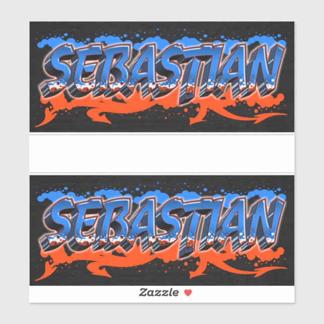 Pegatina Sebastian Vorname Name Graffiti Aufkleber Sticker (Hoja)