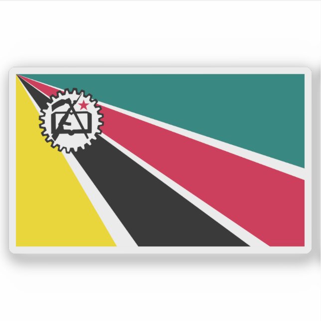 Pegatina Second flag of Mozambique (1975-1983) (Anverso)