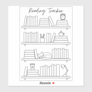 Pegatina Seguimiento de lectura de estantería de libros Col