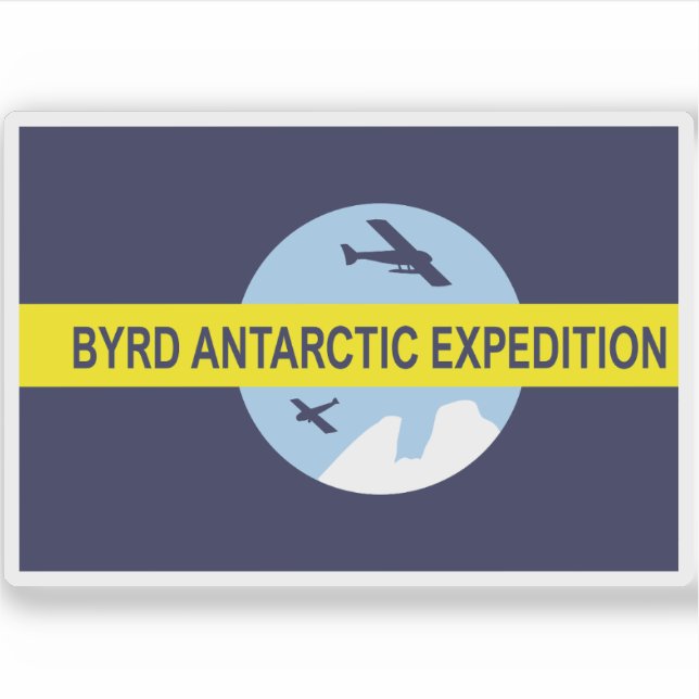 Pegatina Segunda bandera de Expedición Antártica de Byrd (Anverso)