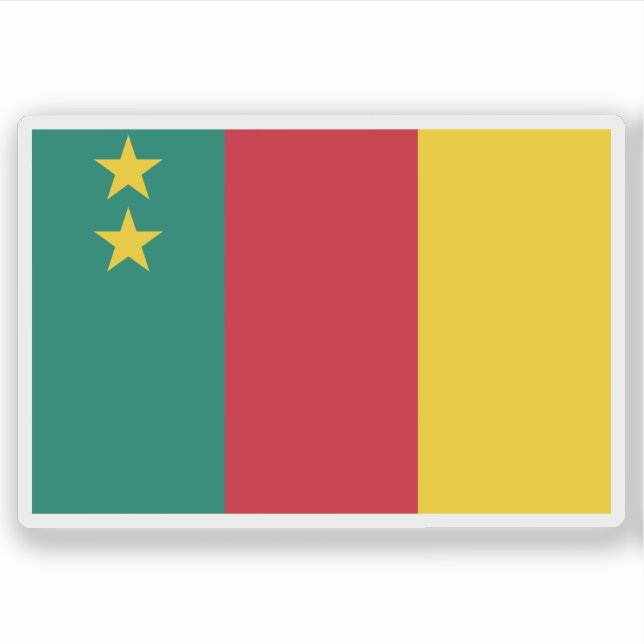 Pegatina Segunda bandera del Camerún (1961-1975) (Anverso)