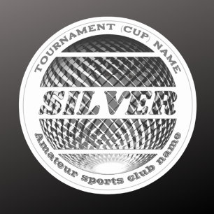 Pegatina Segunda ronda ganadora de medalla de plata