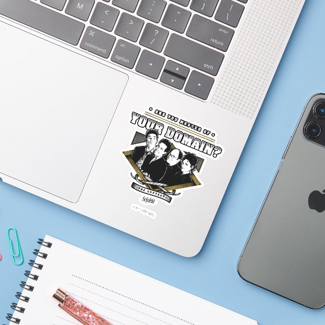 Pegatina Seinfeld | ¿Eres dueño de tu dominio? (Ordenado portátil con iPhone)