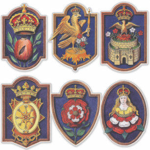 Pegatina Seis esposas Enrique VIII Real Badges