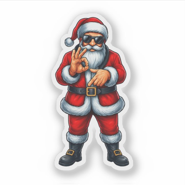 Pegatina  Seis Siete 6 7 Meme Santa Navidad  (Anverso)