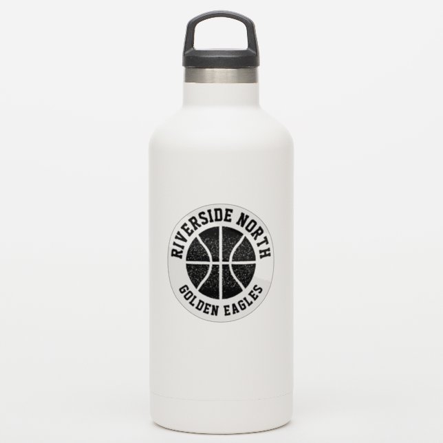 Pegatina Selección de baloncesto en blanco y negro (Botella de agua)