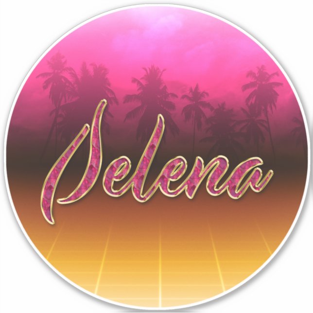 Pegatina Selena Vorname Name golden pink Aufkleber Sticker (Anverso)